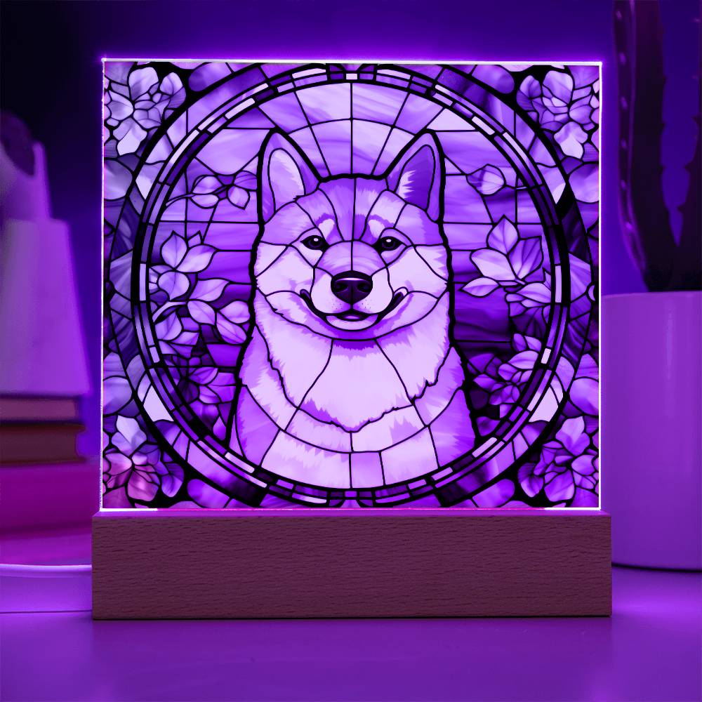 Shiba Inu Dog Acrylic  Square Plaque, Pet Memorial