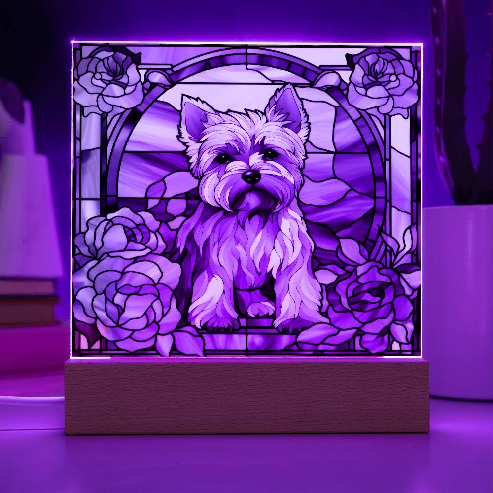 Yorkshire Terrier Dog Acrylic  Square Plaque, Pet Memorial