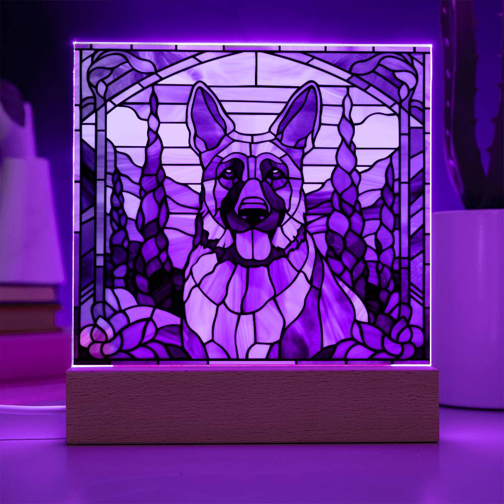 German Shepherd Dog Acrylic  Square Plaque, Pet Memorial