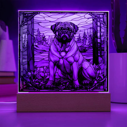 Bullmastiff Dog Acrylic  Square Plaque, Pet Memorial