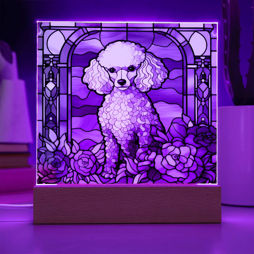 Poodle Dog Acrylic  Square Plaque, Pet Memorial