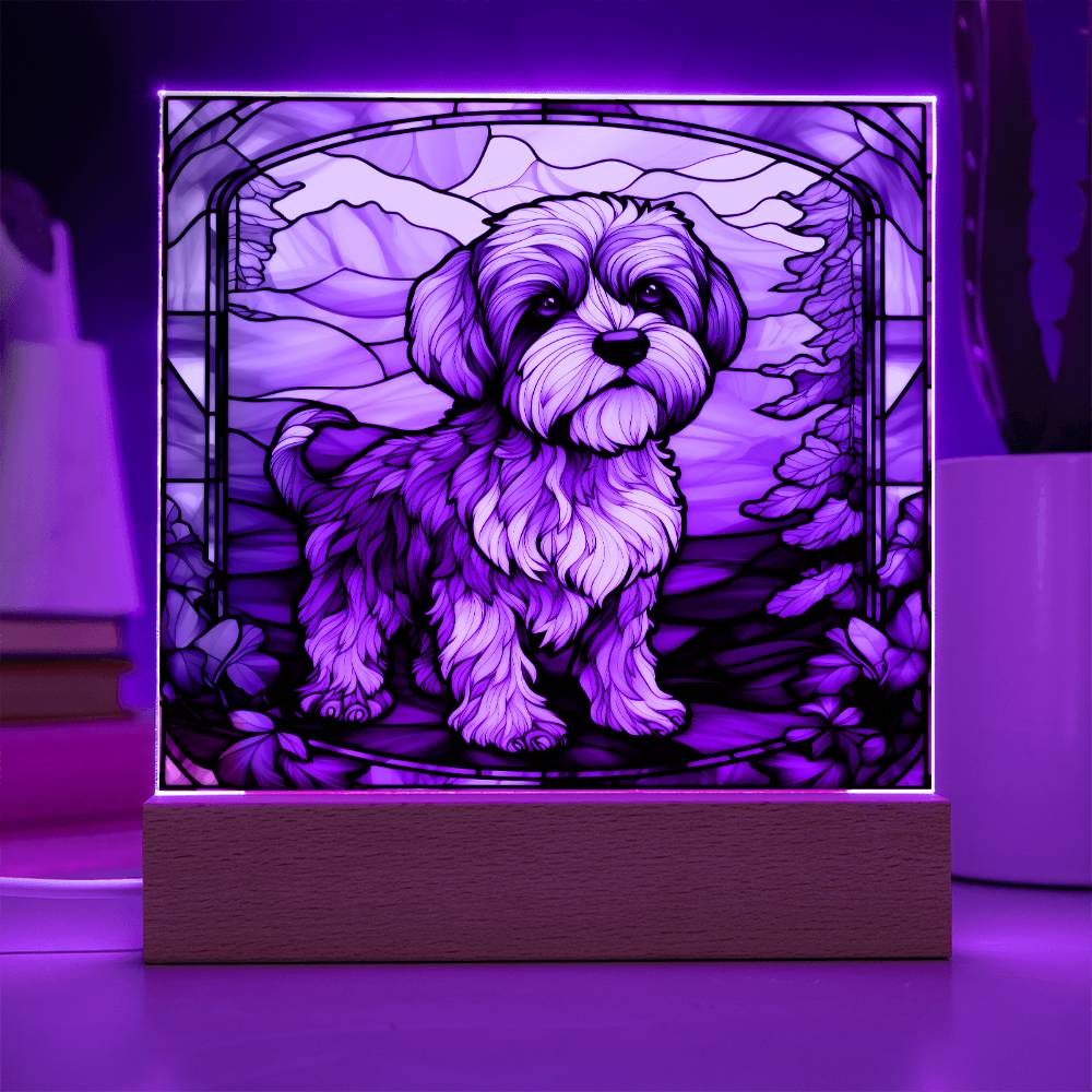 Havanese Dog Acrylic  Square Plaque, Pet Memorial