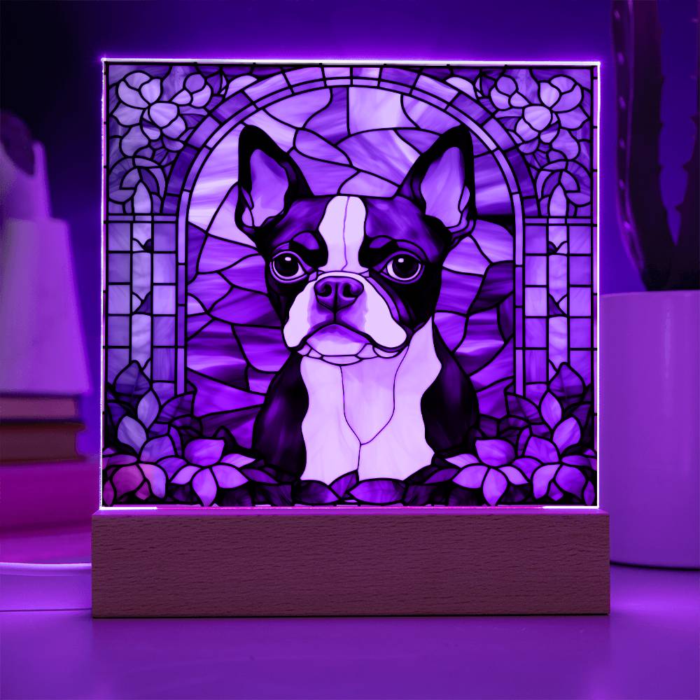 Brown Boston Terrier Plaque