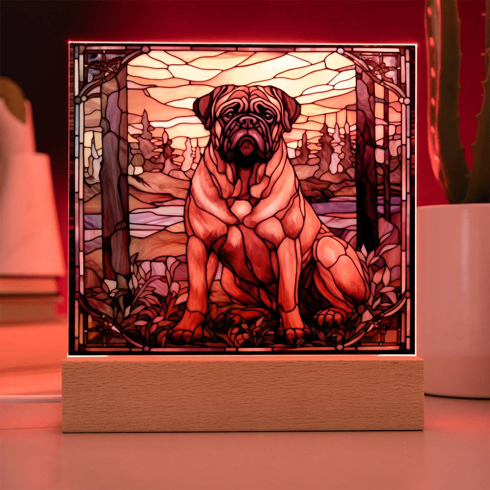 Bullmastiff Dog Acrylic  Square Plaque, Pet Memorial