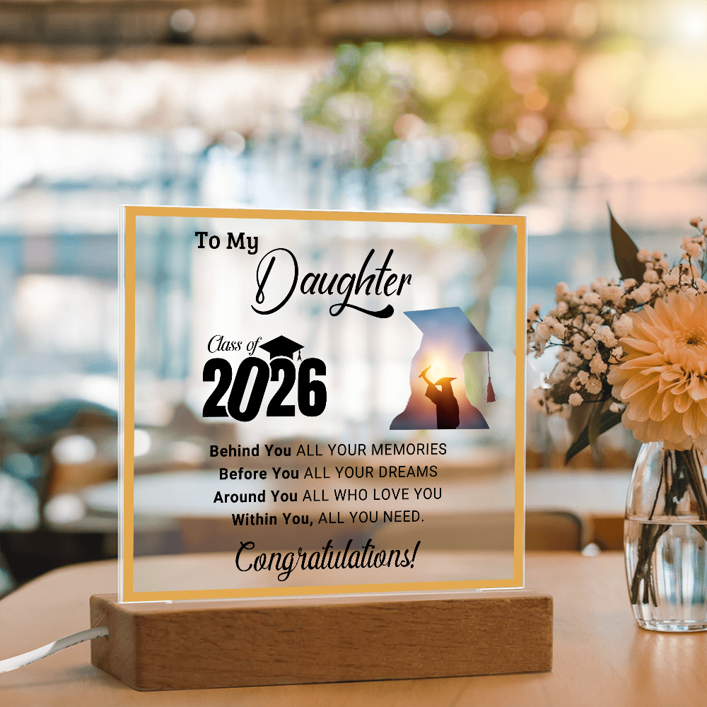 Daughter's 2026 Graduation Acrylic Light Up Plaque