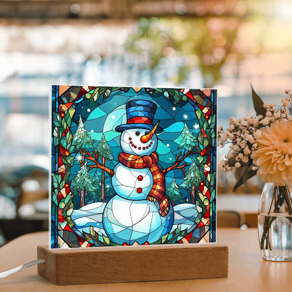 Snowman Acrylic Plaque Nightlight