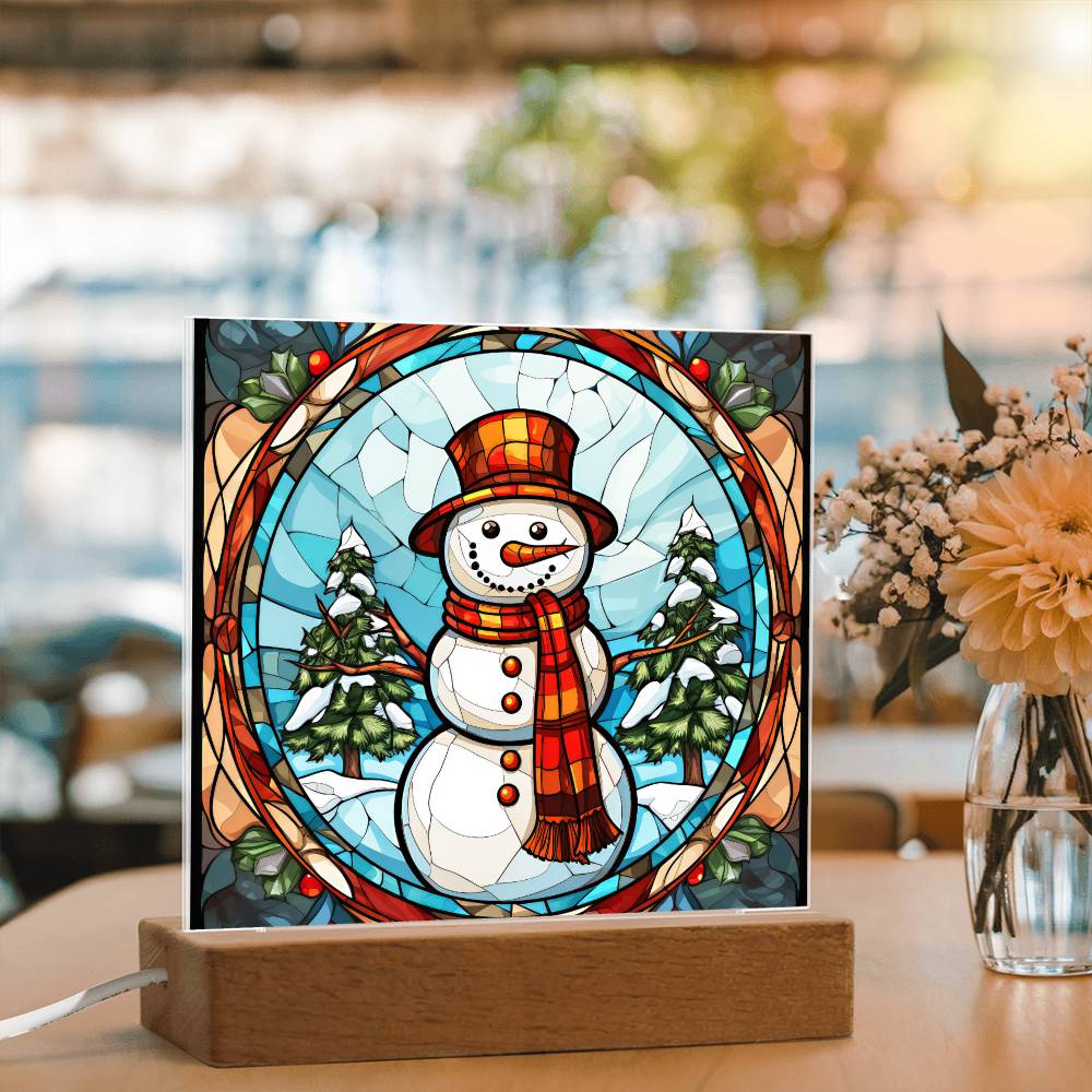 Winter Snowman Plaque Nightlight