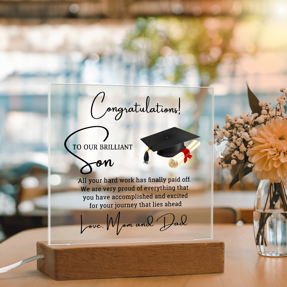 Graduation Acrylic Plaque for Son
