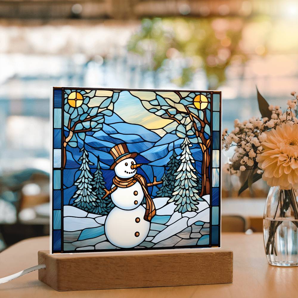 Snowman Acrylic Plaque Nightlight