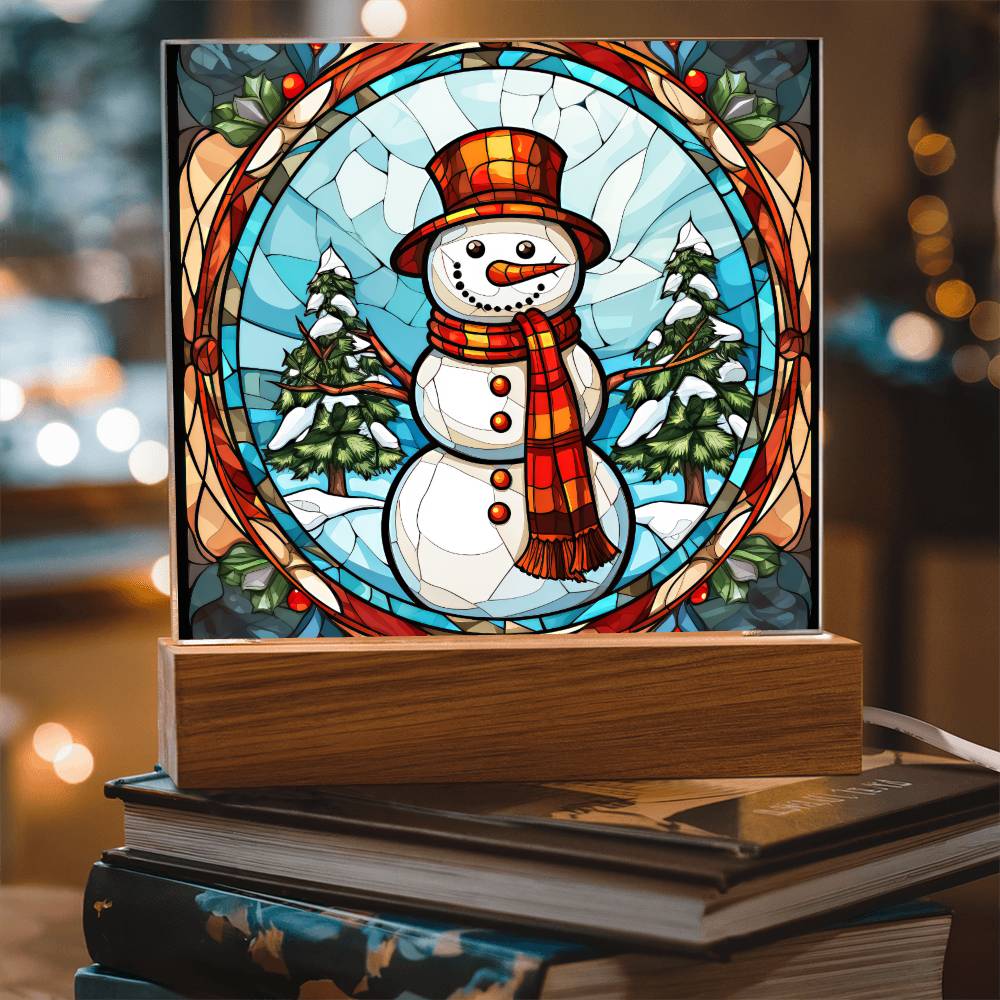 Winter Snowman Plaque Nightlight