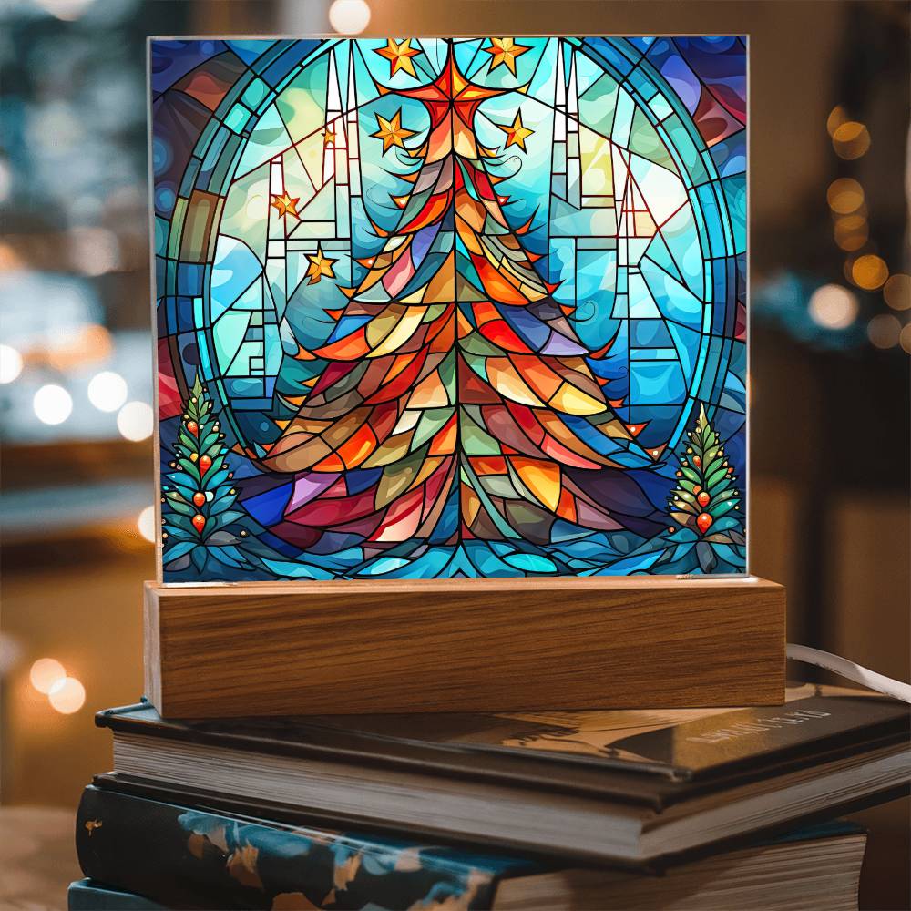 Stained Glass Tree Plaque