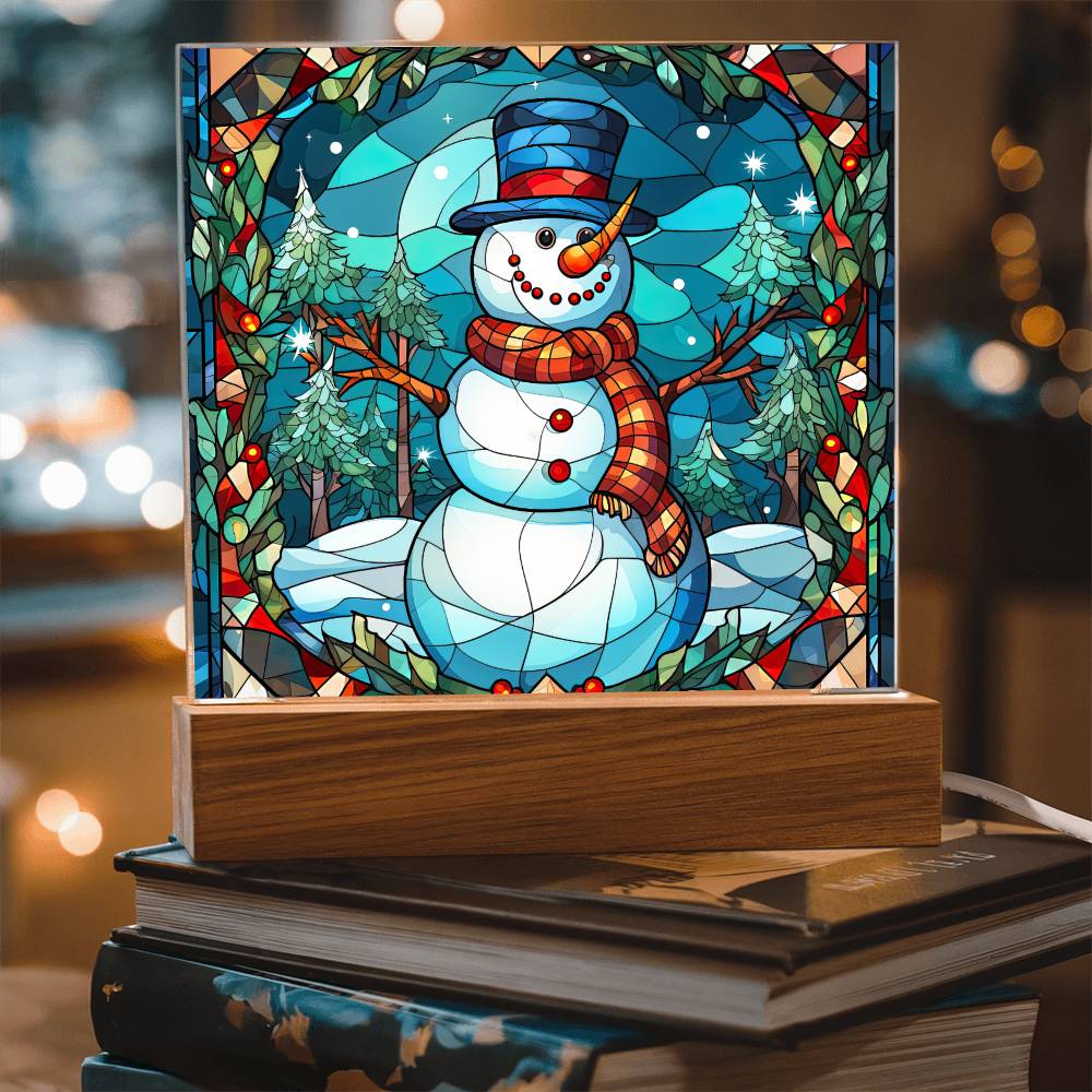 Snowman Acrylic Plaque Nightlight