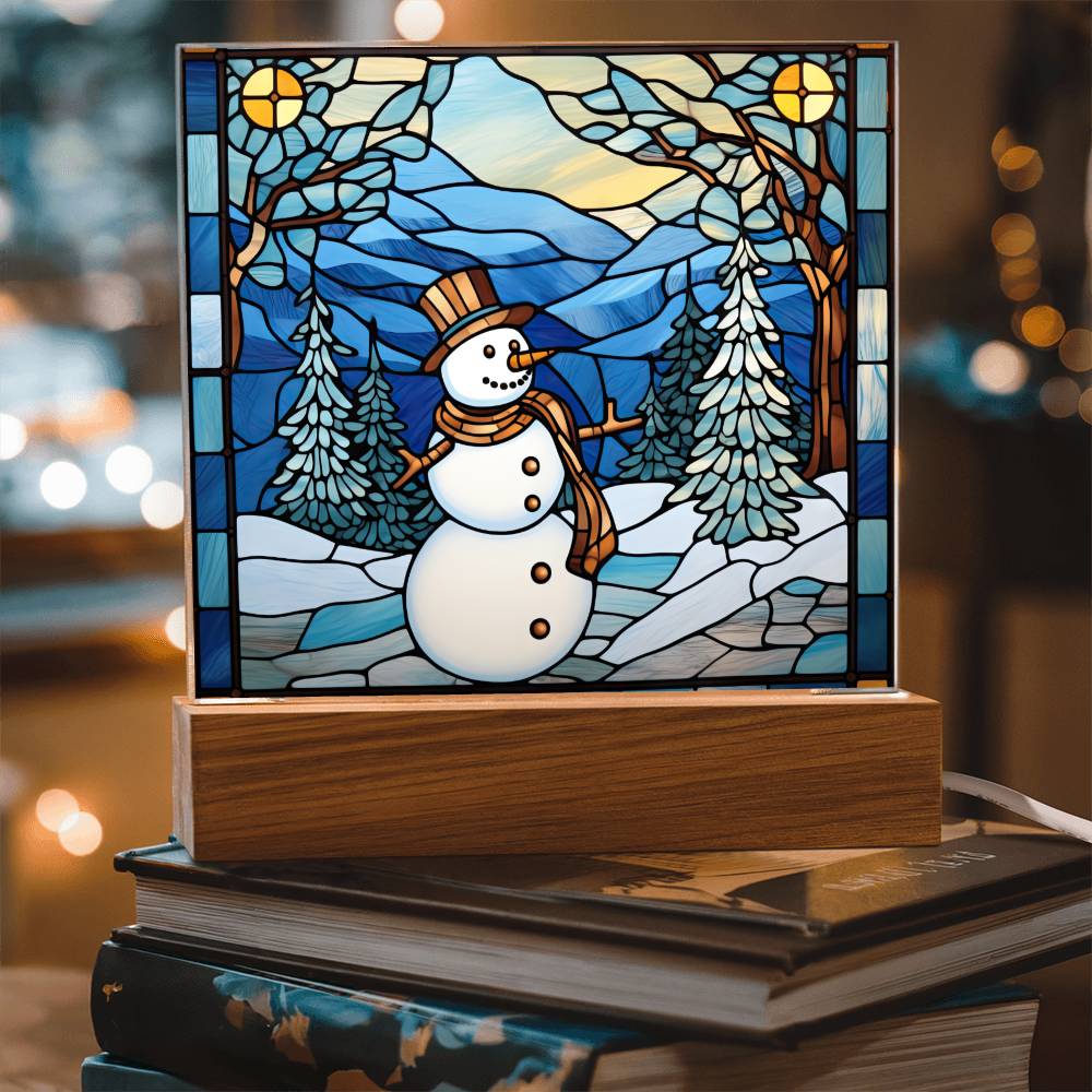 Snowman Acrylic Plaque Nightlight