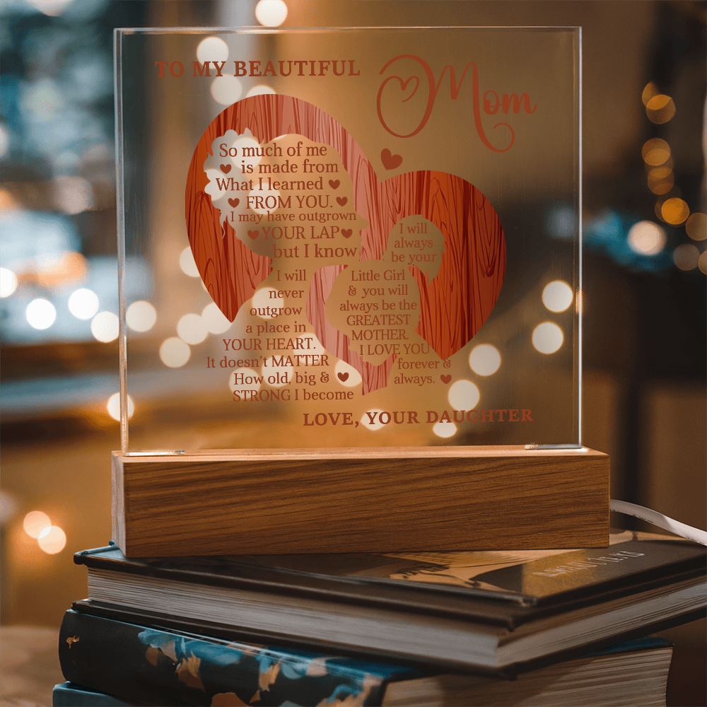 My Beautiful Mom Square Acrylic Plaque and Nightlight