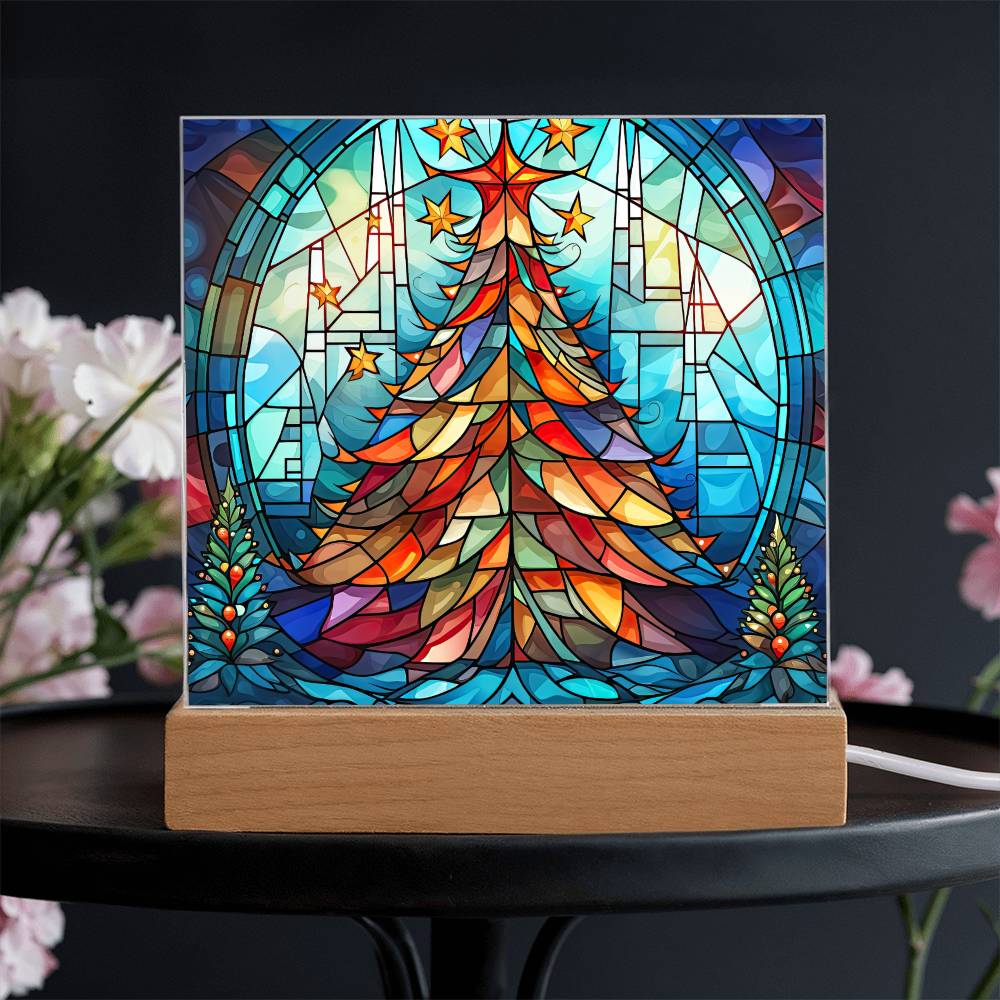 Stained Glass Tree Plaque