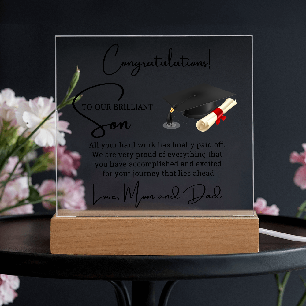 Graduation Acrylic Plaque for Son