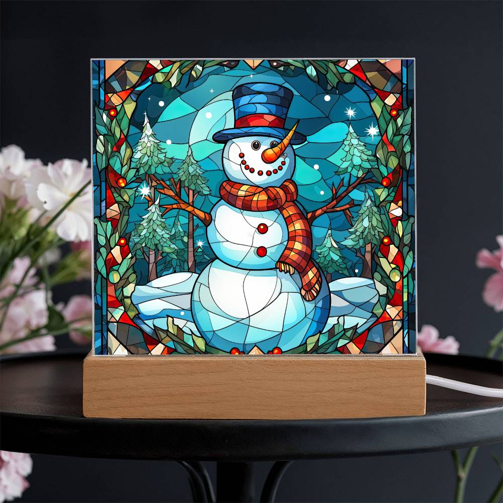 Snowman Acrylic Plaque Nightlight