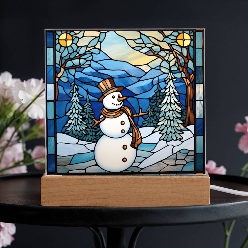 Snowman Acrylic Plaque Nightlight