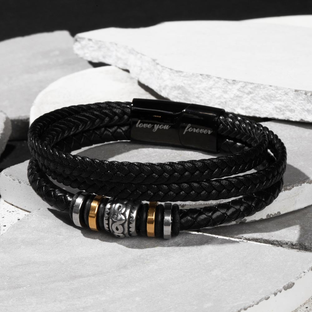 "Love You Forever" Leather Bracelet