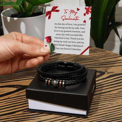 Husband or Boyfriend  Valentine's Leather Bracelet