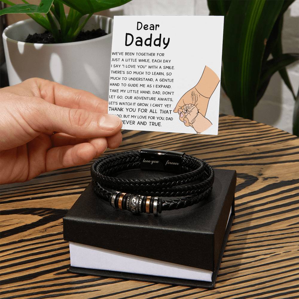 Dear Daddy Love You Forever Leather Bracelet