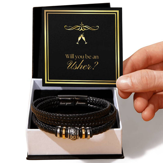 Will You Be An Usher? Leather Bracelet