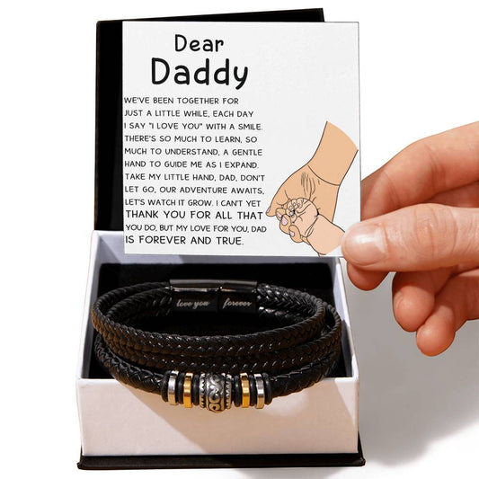 Dear Daddy Love You Forever Leather Bracelet