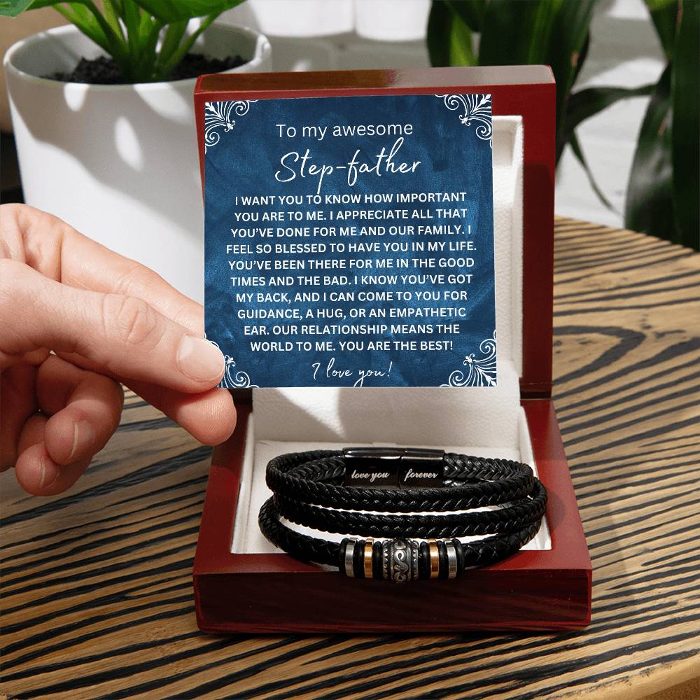 Men's Love You Forever Bracelet for Step-Father