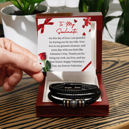 Husband or Boyfriend  Valentine's Leather Bracelet