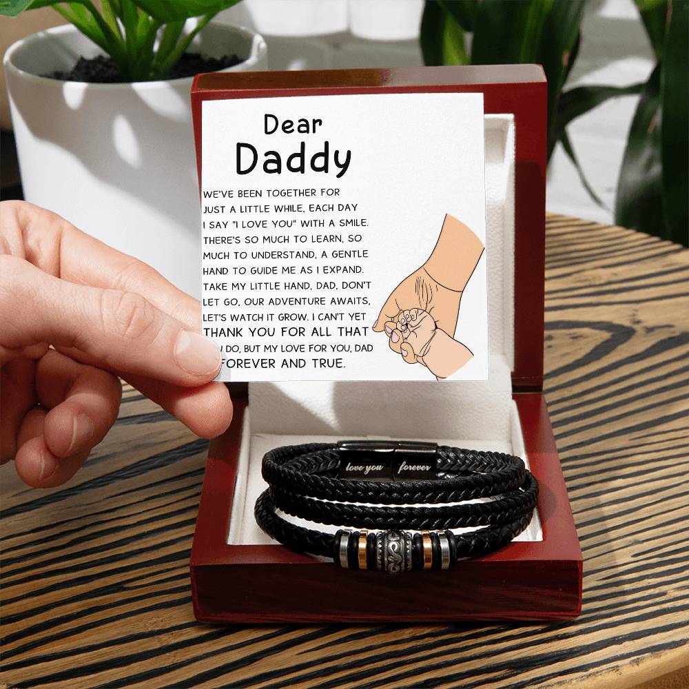 Dear Daddy Love You Forever Leather Bracelet