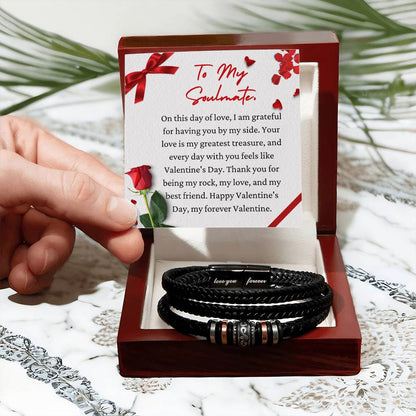 Husband or Boyfriend  Valentine's Leather Bracelet