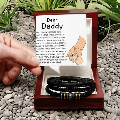 Dear Daddy Love You Forever Leather Bracelet