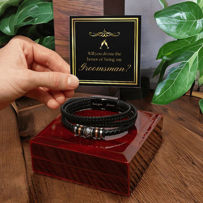 Groomsman Proposal  Leather Bracelet