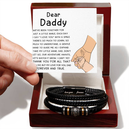 Dear Daddy Love You Forever Leather Bracelet