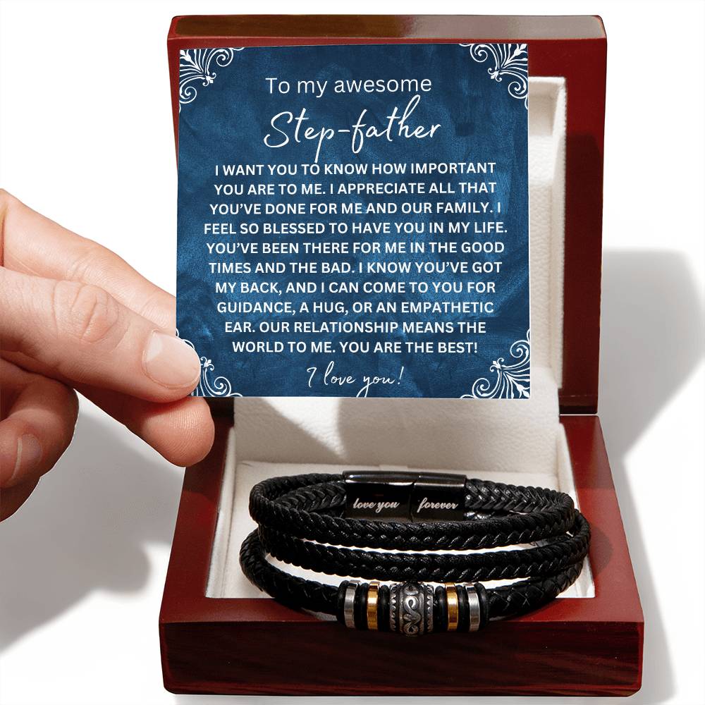 Men's Love You Forever Bracelet for Step-Father