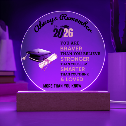 2026 Graduation Circle Acrylic Plaque