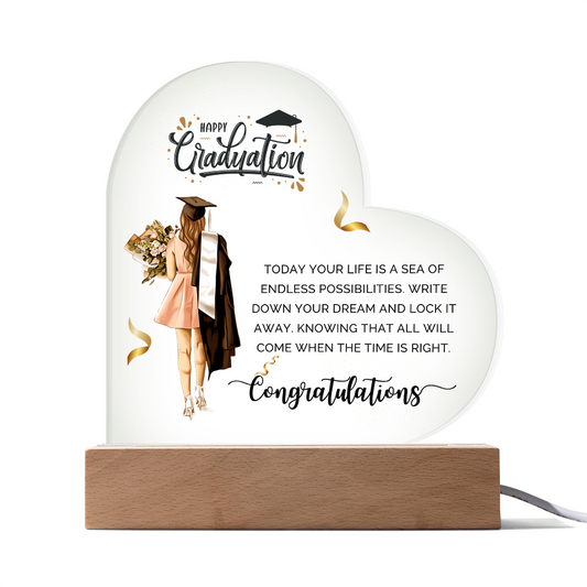 Happy Graduation Heart Acrylic Plaque