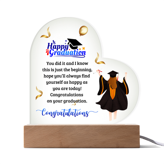 Happy Graduation Heart Acrylic Plaque