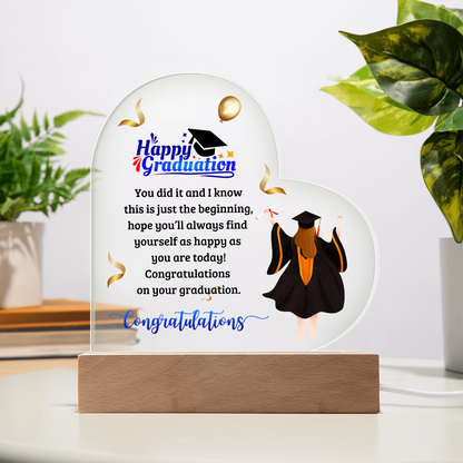 Happy Graduation Heart Acrylic Plaque