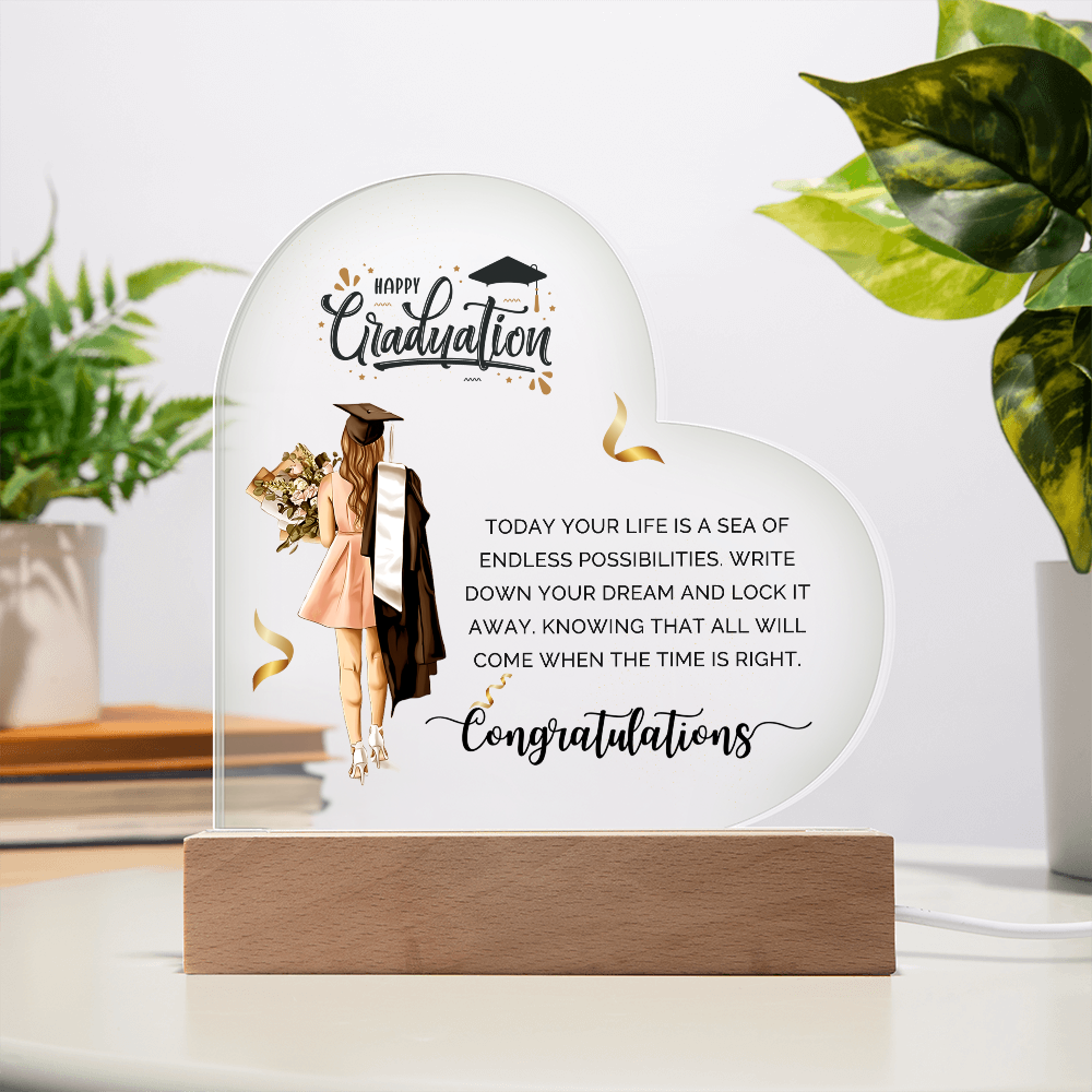 Happy Graduation Heart Acrylic Plaque