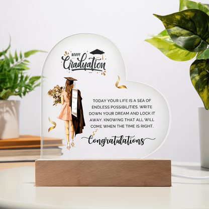 Happy Graduation Heart Acrylic Plaque