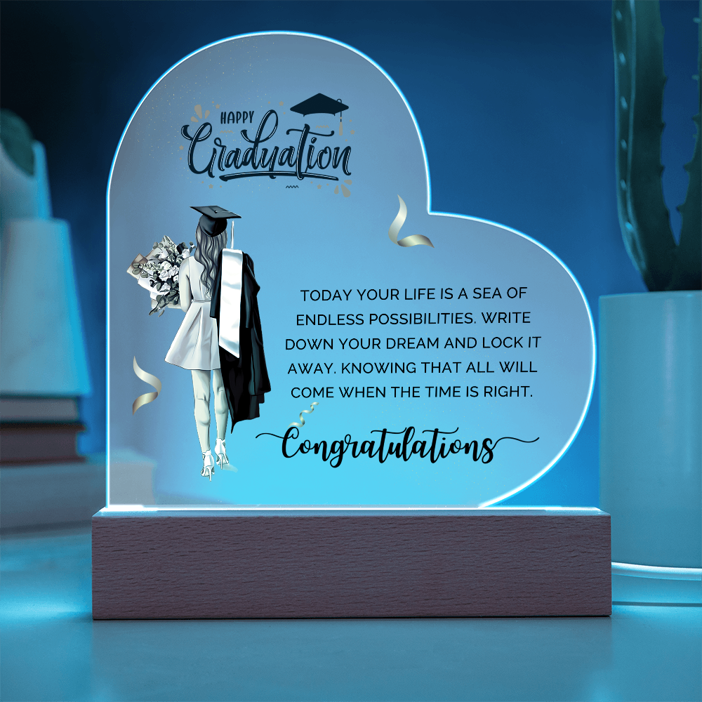 Happy Graduation Heart Acrylic Plaque