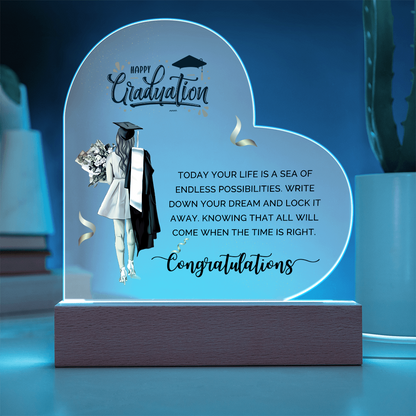 Happy Graduation Heart Acrylic Plaque