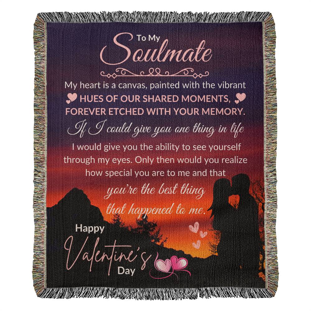 Valentine's Day Soulmate Woven Blanket