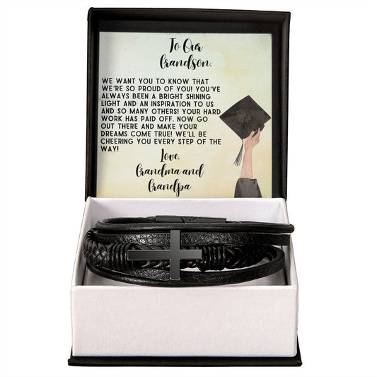 GRANDSON GRADUATION CROSS BRACELET