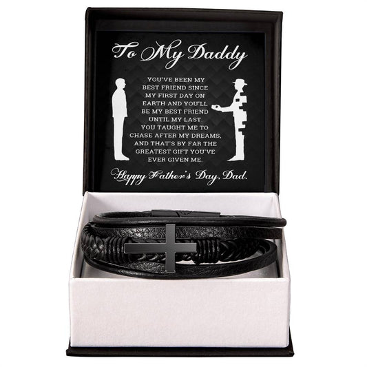 To My Daddy Leather Bracelet for Father's Day