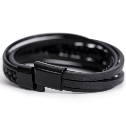 Men's Cross Leather Bracelet for Daddy