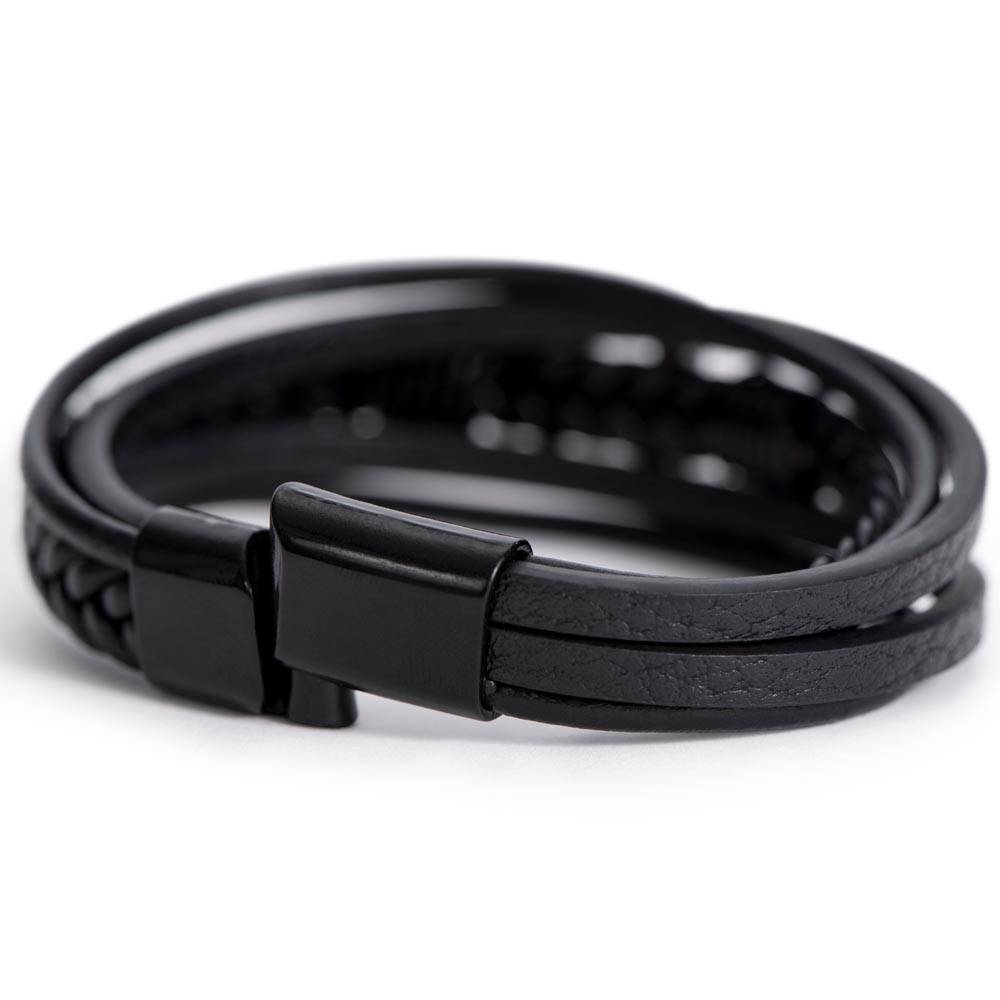 MEN'S CROSS LEATHER BRACELET FOR DAD