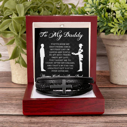 To My Daddy Leather Bracelet for Father's Day