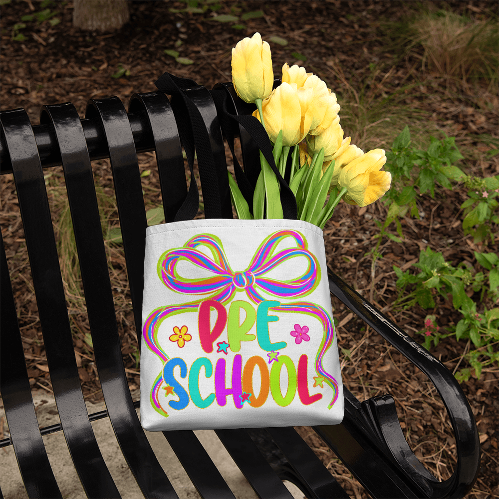 Neon Preschool Teacher Canvas Tote Bag